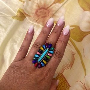 🔥Rubi Zuni sterling silver ring🔥